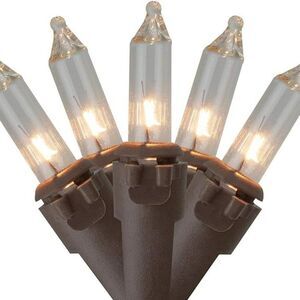 Northlight 35-Count Clear Mini Christmas Lights Set, 7ft Brown Wire